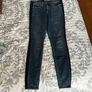 Athleta super skinny tuxedo stripe denim jeans